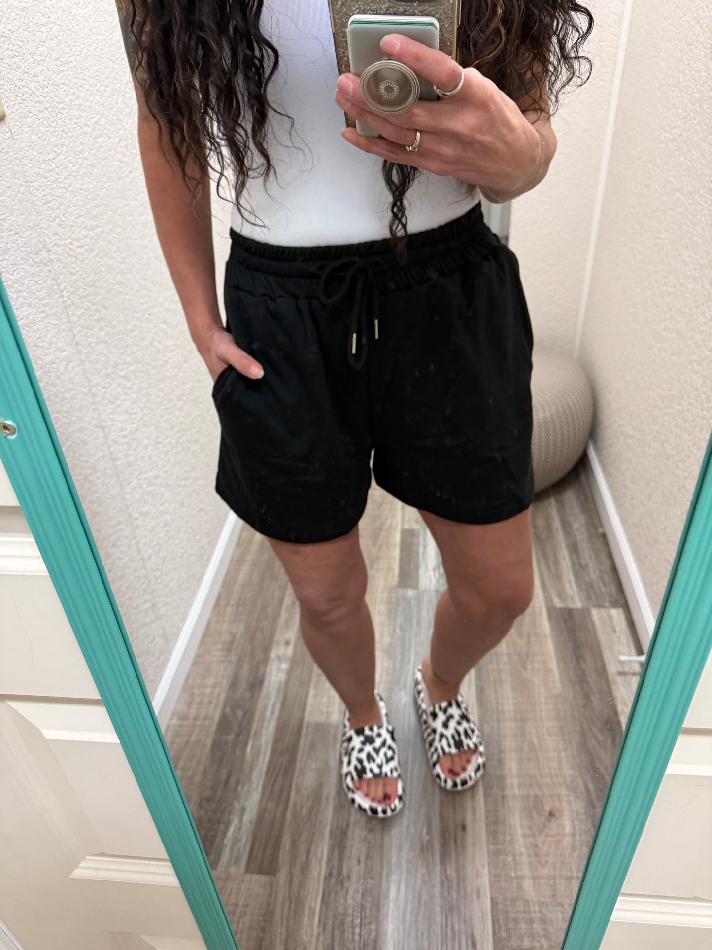 Chrissy Black Marshmallow Buttety Soft Shorts