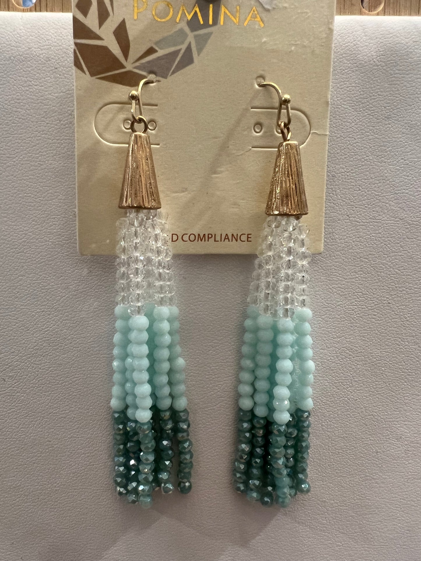 Aqua/Green Ombre Seed Bead Earrings
