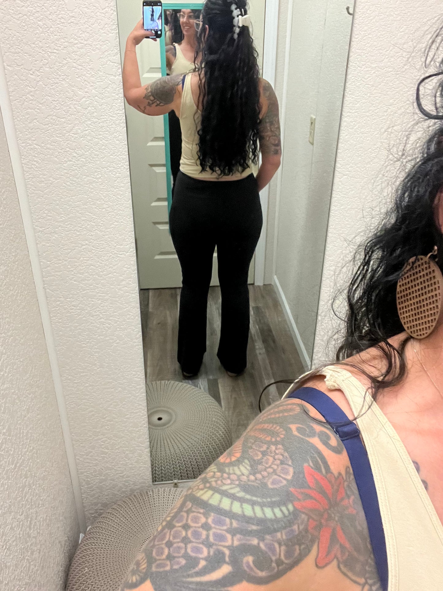Fiona Black Flare Leggings with Pockets