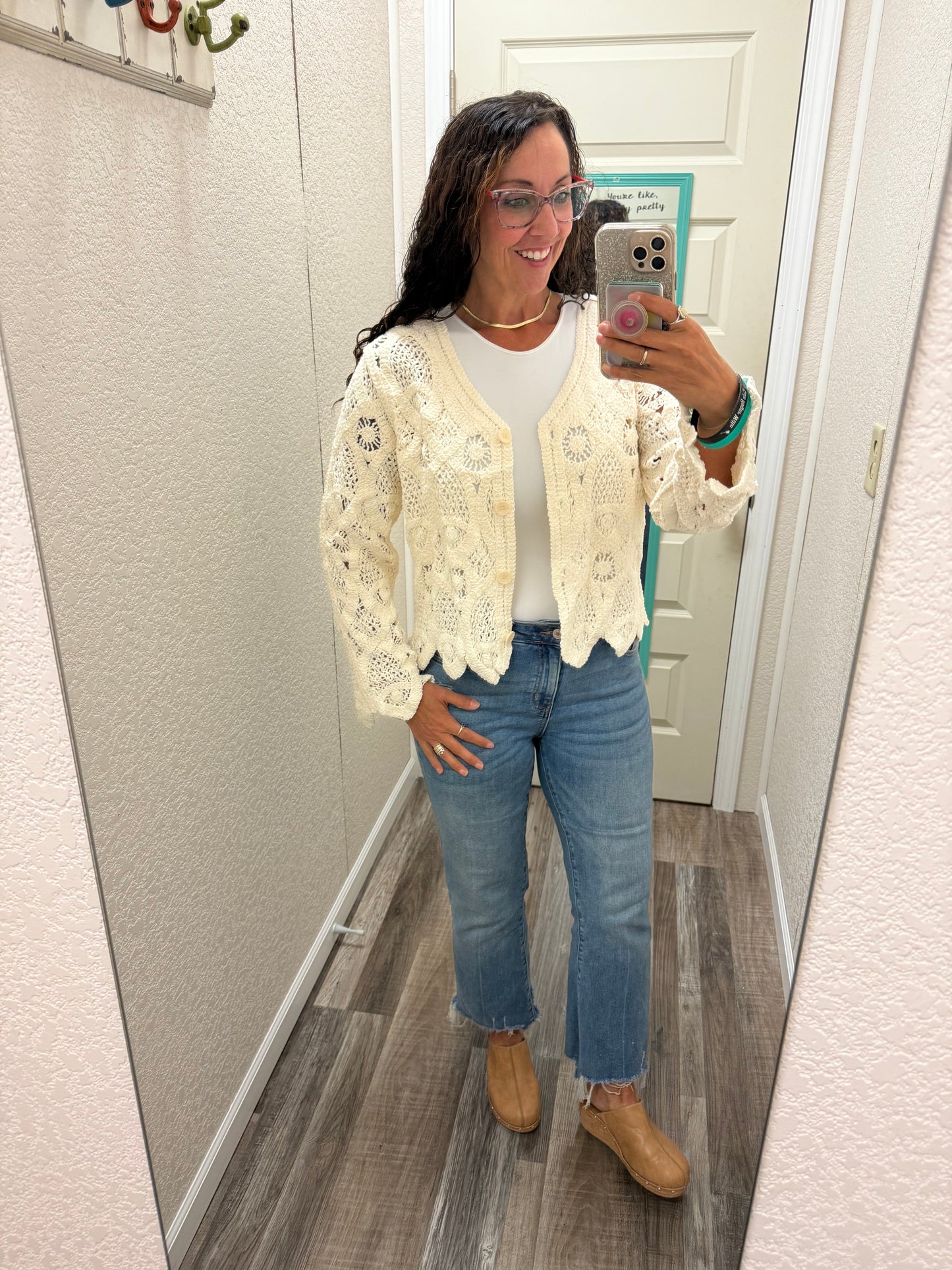 Denali Long Sleeve Crochet Cardigan