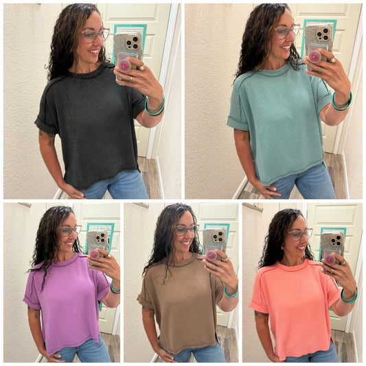 Summer Solstice Corded Ribbed Tops