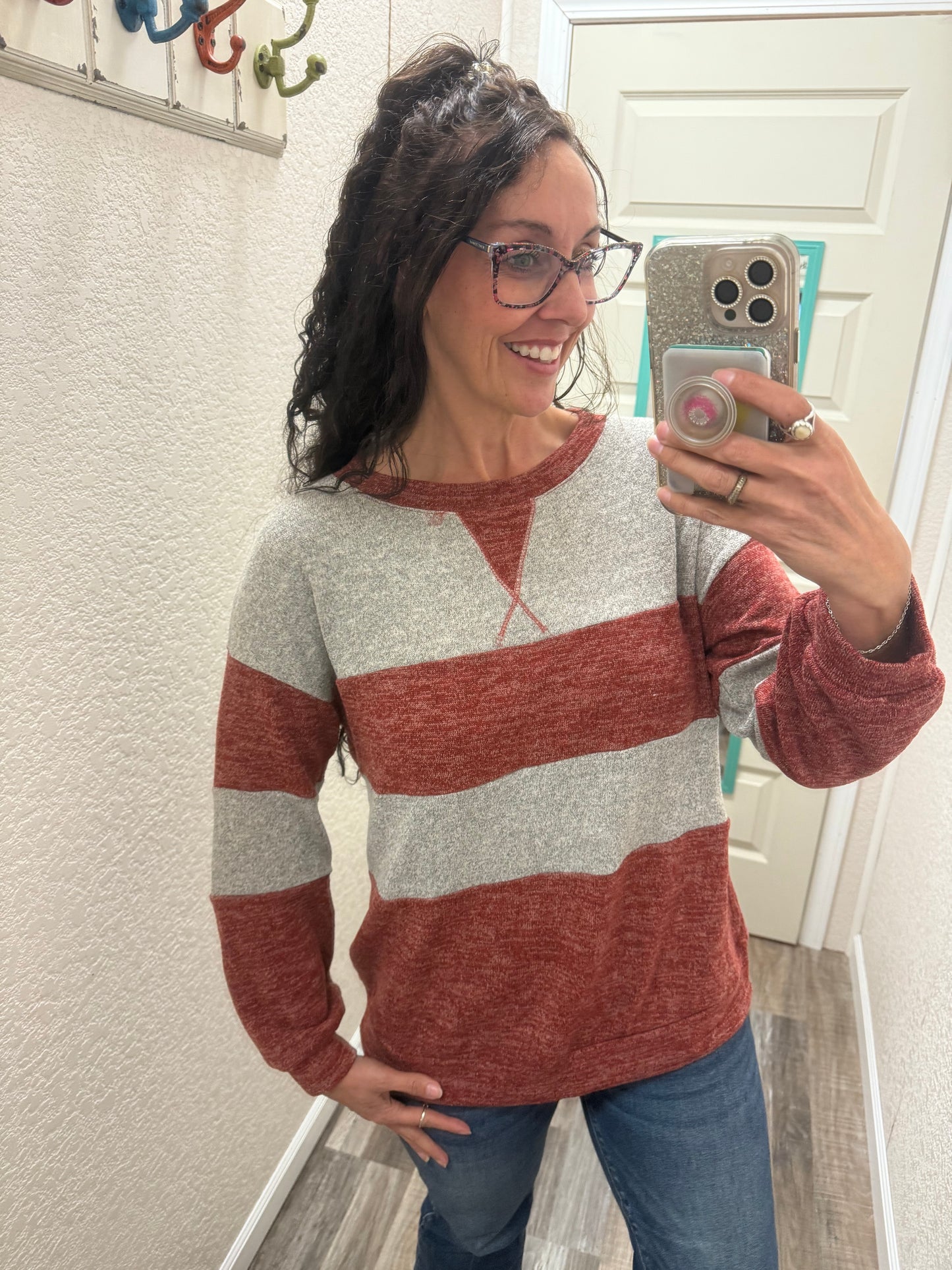 Two-Tone Contrast Casual Top