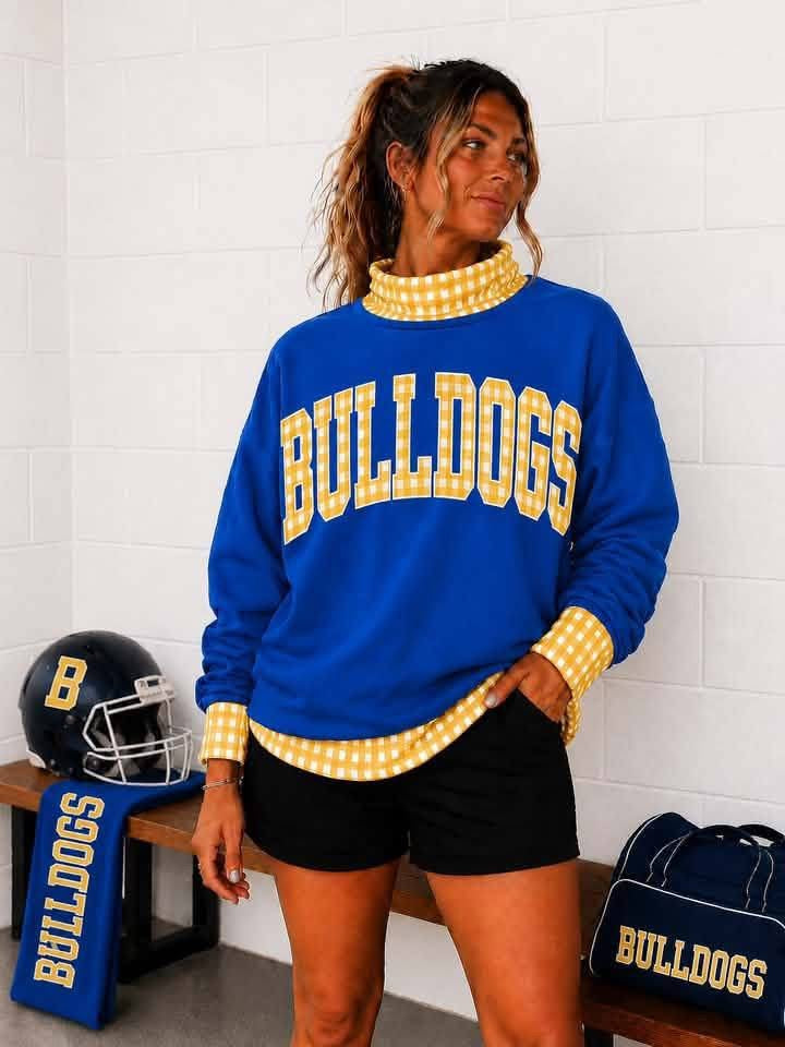 GINGHAM MOCK NECK Bulldogs