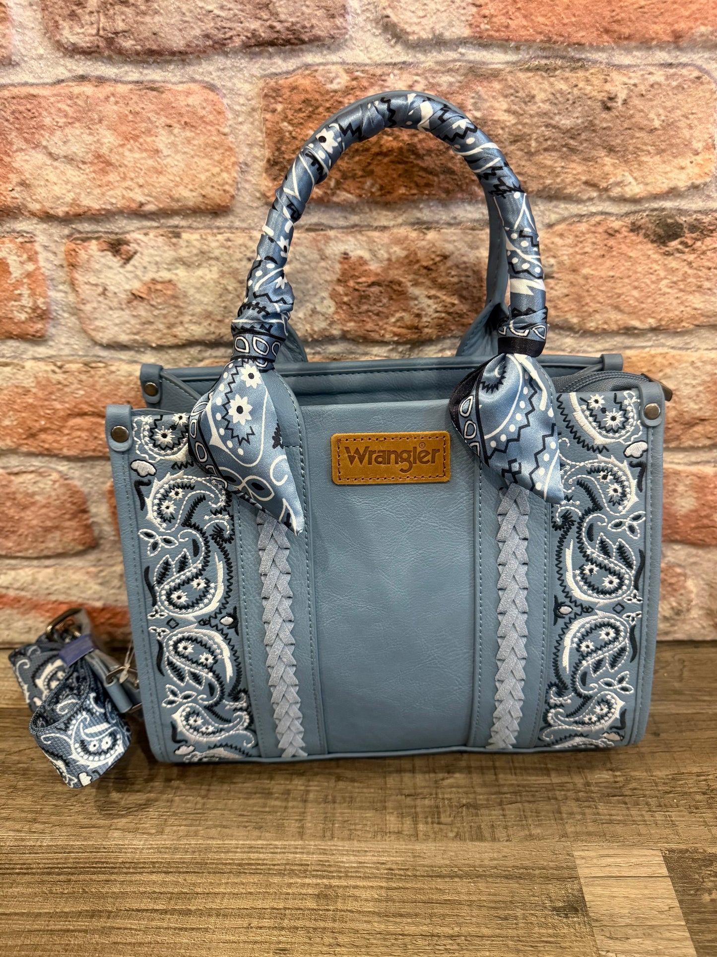 Wrangler Blue Bandana Crossbody Tote Bag