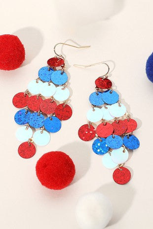 American Sequin Chandelier Dangle Earrings