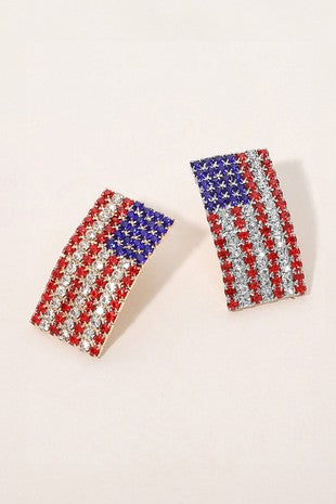 American Flag Stone Paved Earrings