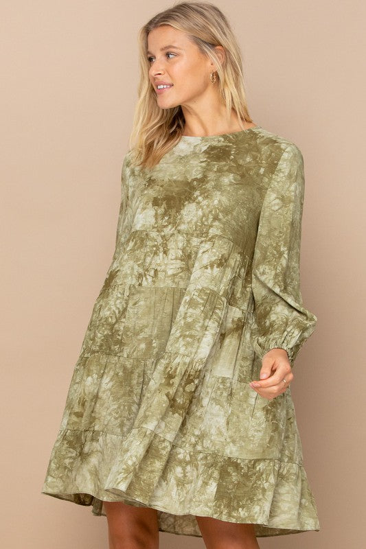 Sea of Green Tie Dye Dress