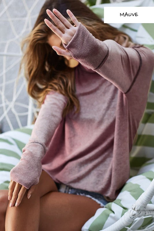 Mallory turtleneck thumb hole sweater