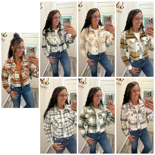 Shania Cropped Flannel Shacket