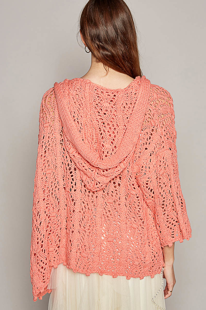 Cristina Crochet Hooded Cardigan