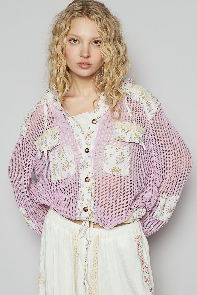 Lulu Crochet Button Up Hoodie
