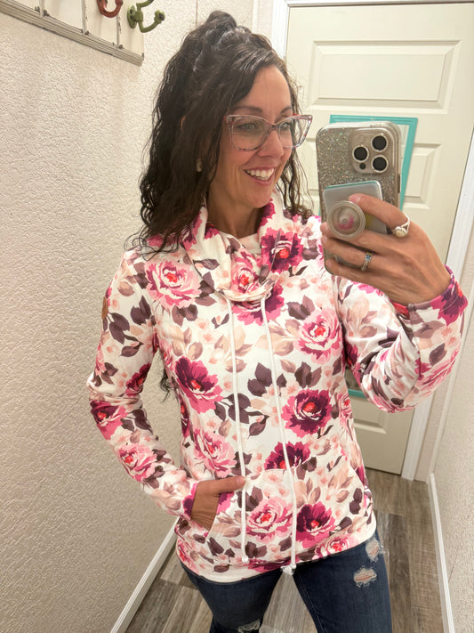 Autumn Blossom Soft Funnel Neck Pullover By Michelle Mae