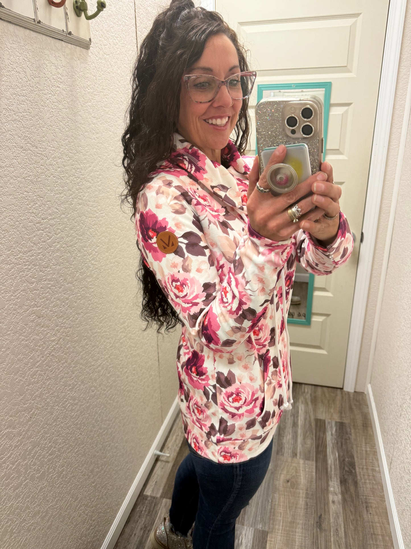 Autumn Blossom Soft Funnel Neck Pullover By Michelle Mae