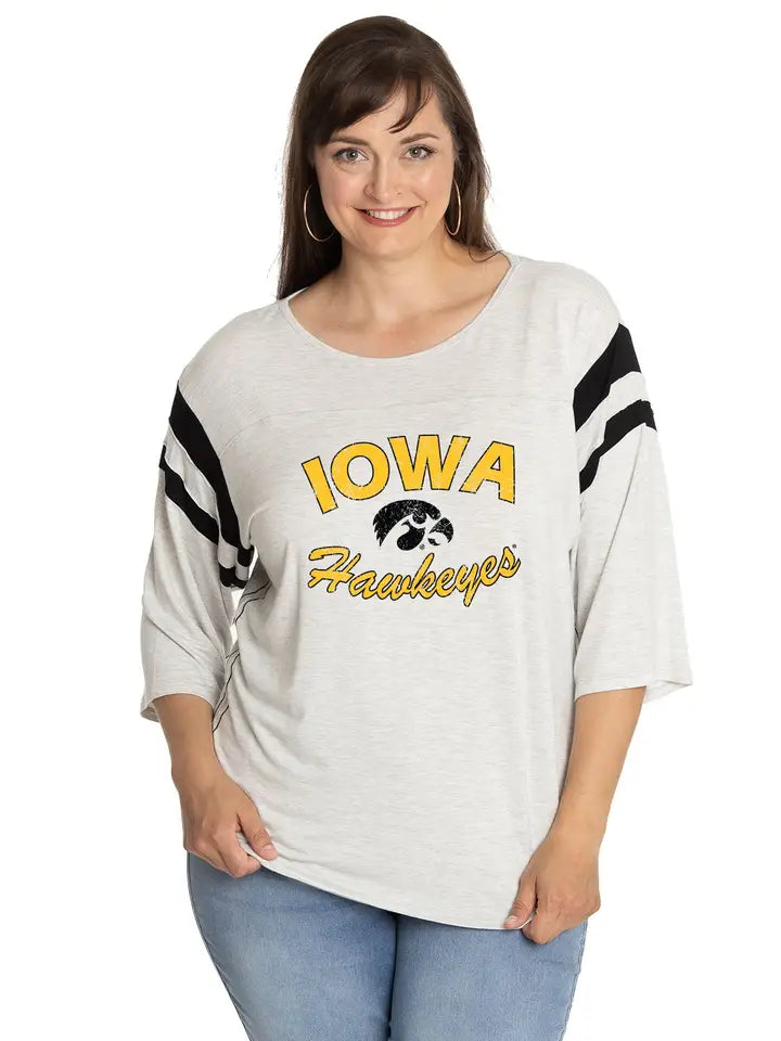Iowa Sabrina Jersey 3/4 Sleeve Top