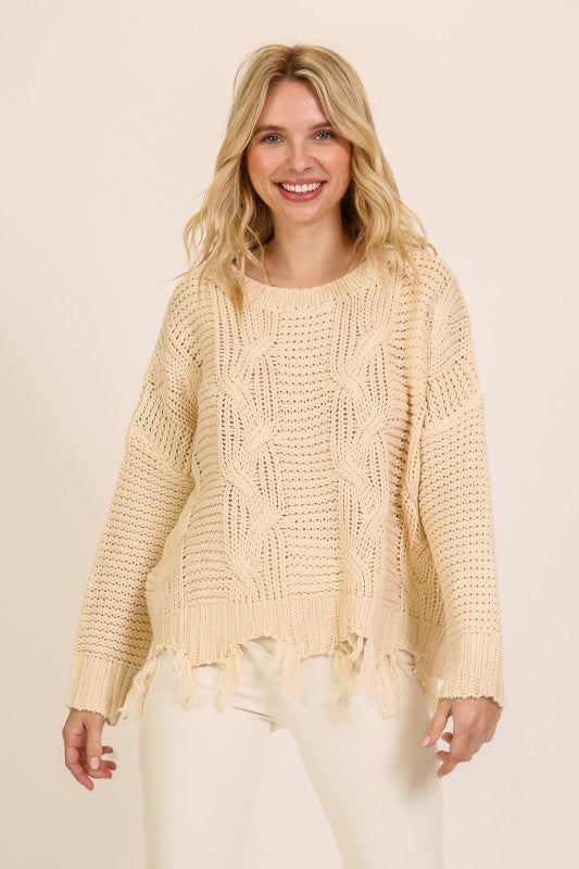 Brin Distressed Fall Sweater
