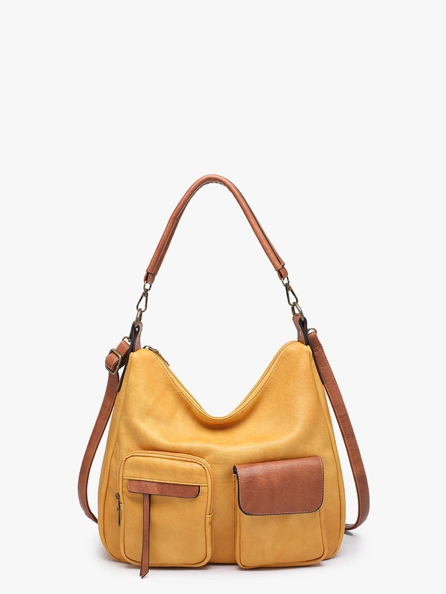 Journee Two-Tone Multi-Compartment Hobo