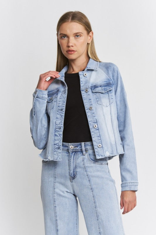 Rita Raw Hem Jean Jacket