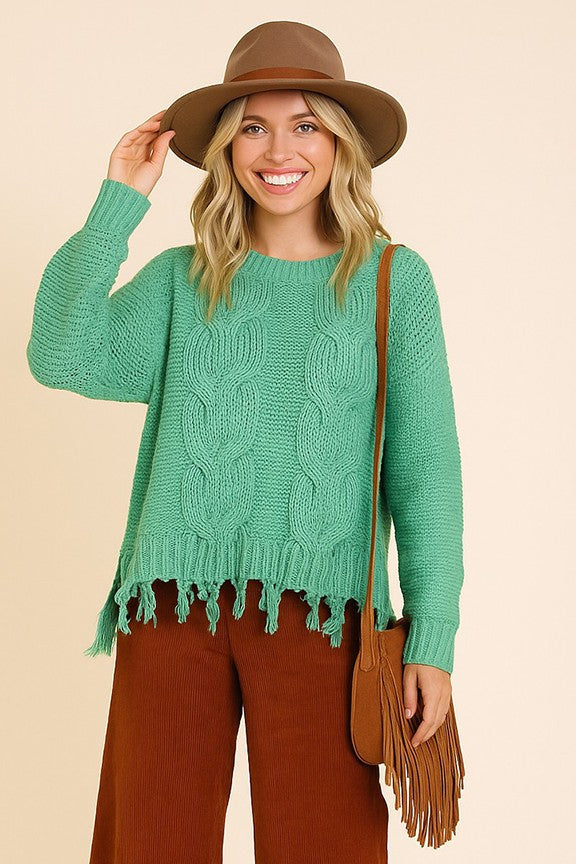 Brin Distressed Fall Sweater