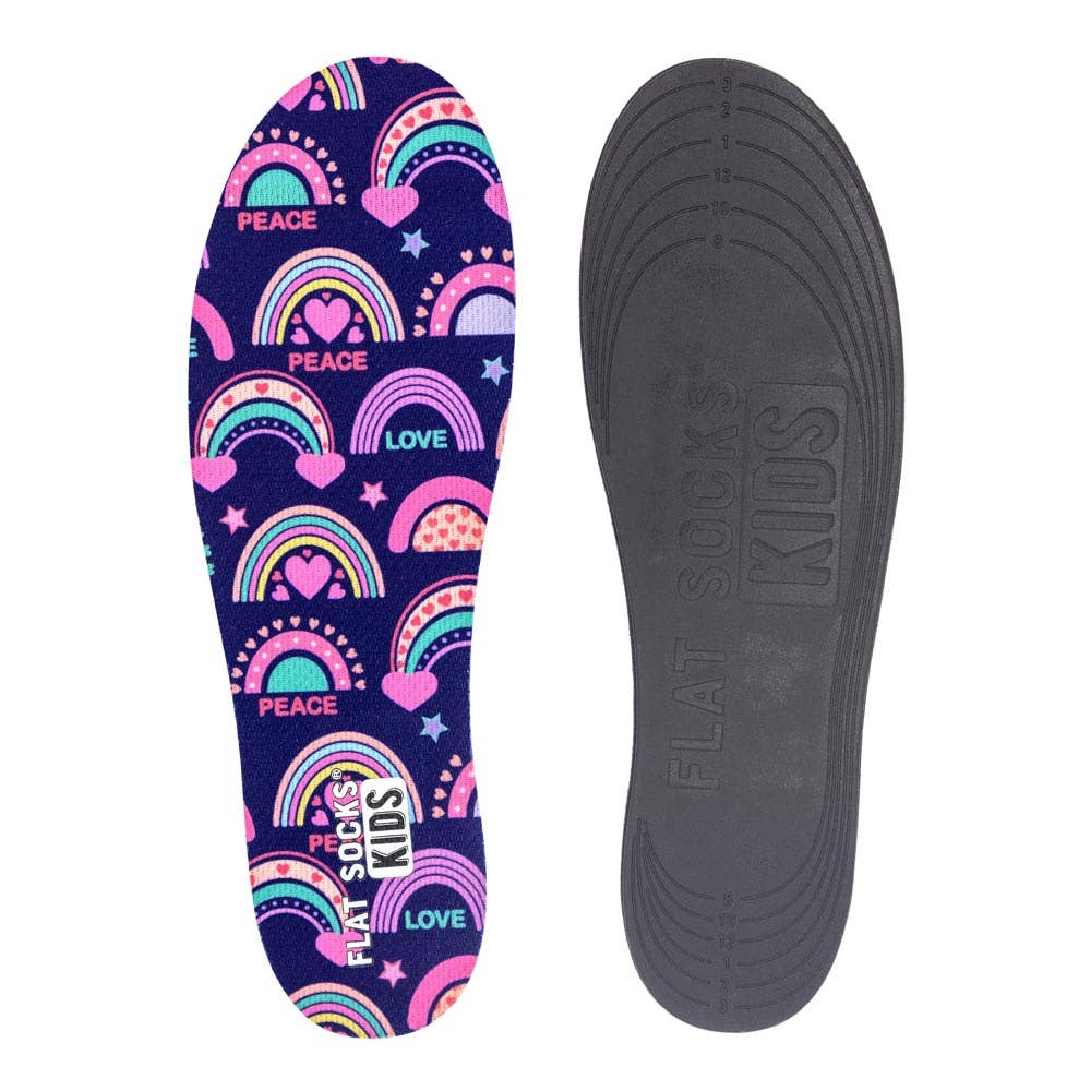 Rainbow Explosion FLAT SOCKS Kids: 8 Toddler to 4 Kid's