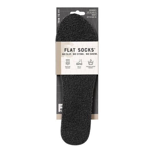 Black FLAT SOCKS: Small (up to Women's 11, Men's 10)
