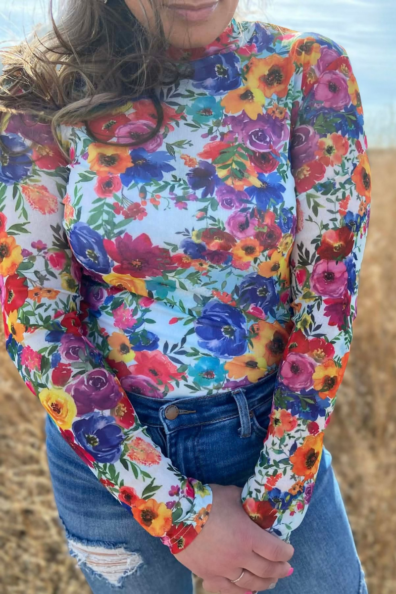 Country Kitchen Bloom Mesh Top