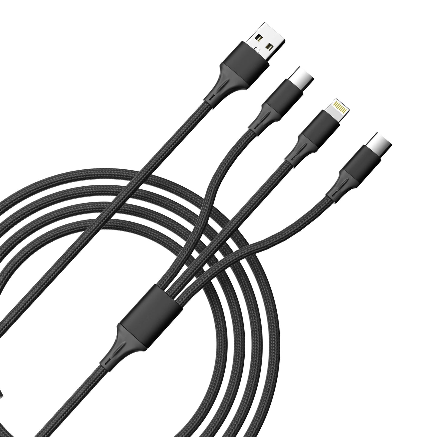 3-in-1 Pink Cable For IPhone/Ipad & Android Devices