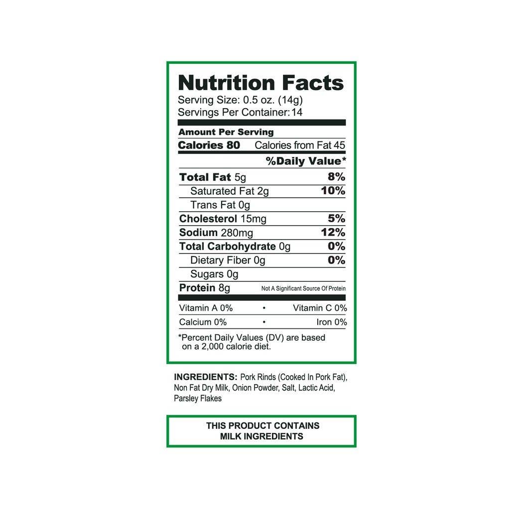Onion & Sour Cream Pork Rinds 7oz Bag