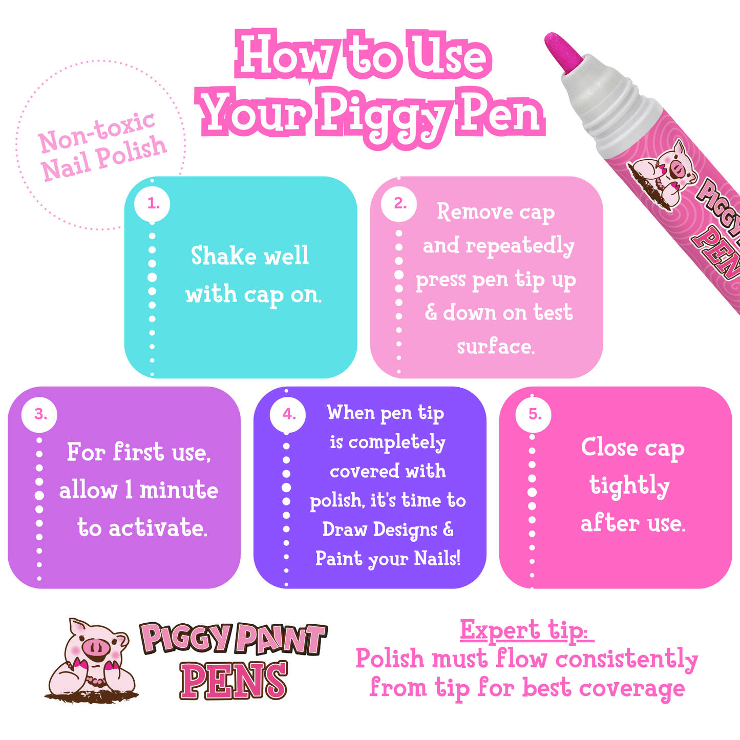 Piggy Pen Non-Toxic Kids Nail Polish