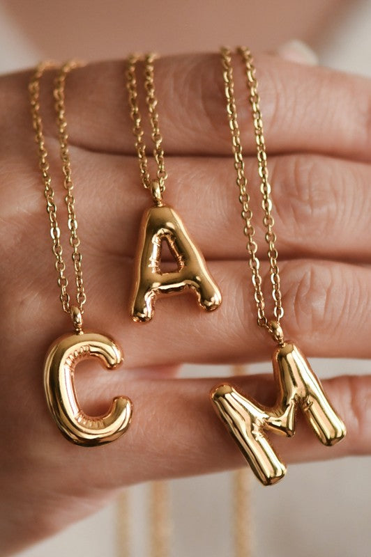 18K Gold Dipped Non-Tarnish Stainless Steel Initial Necklace