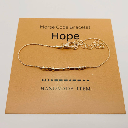 HOPE Handmade Golden Morse Code Bracelet: