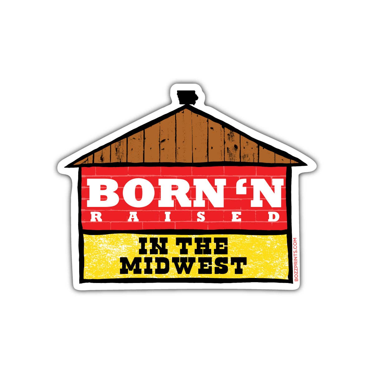 Born N' Raised Midwest Vinyl Sticker: Sticker