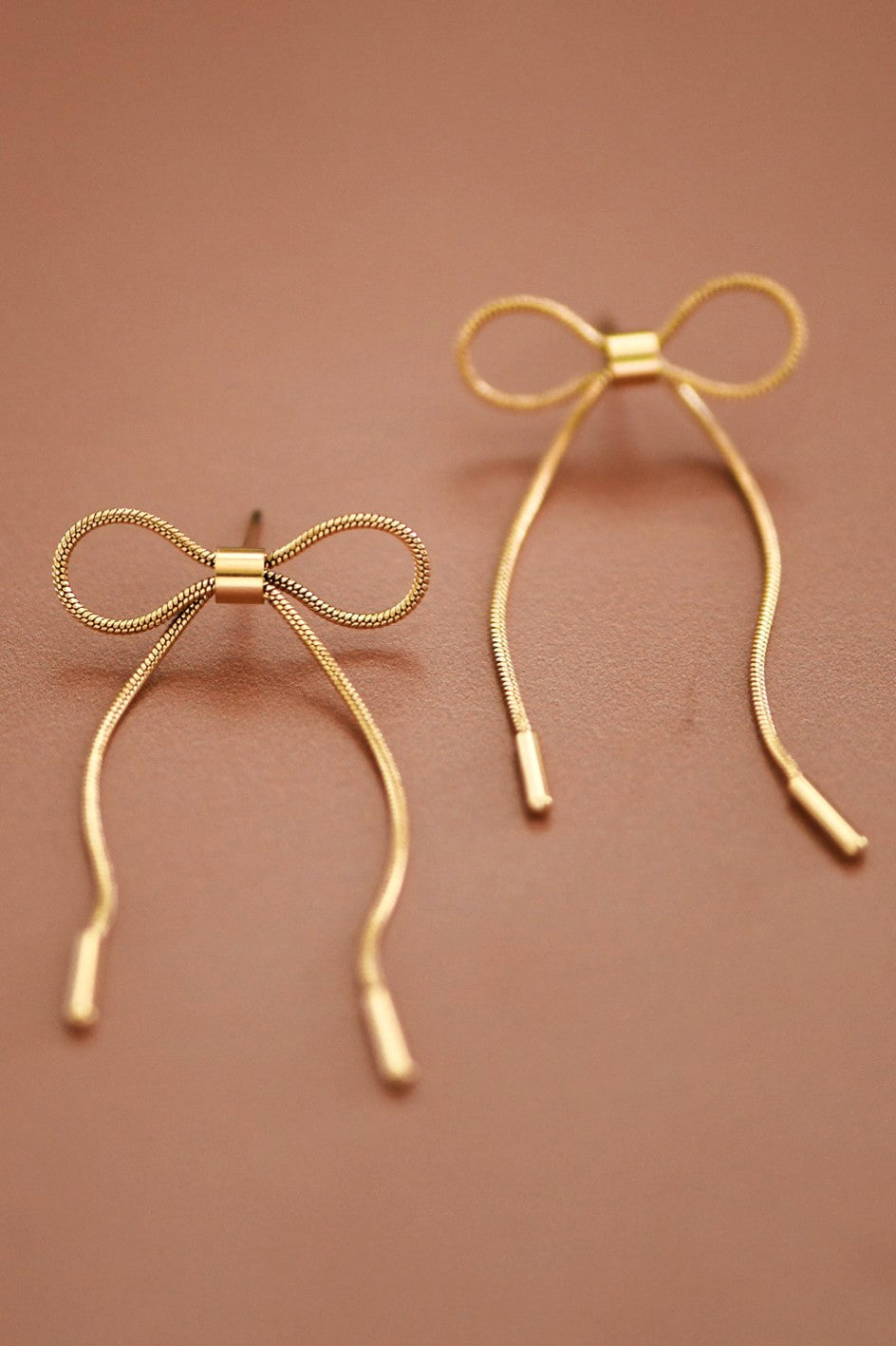 18k Gold Non-tarnish Stainless Steel Bow Earrings