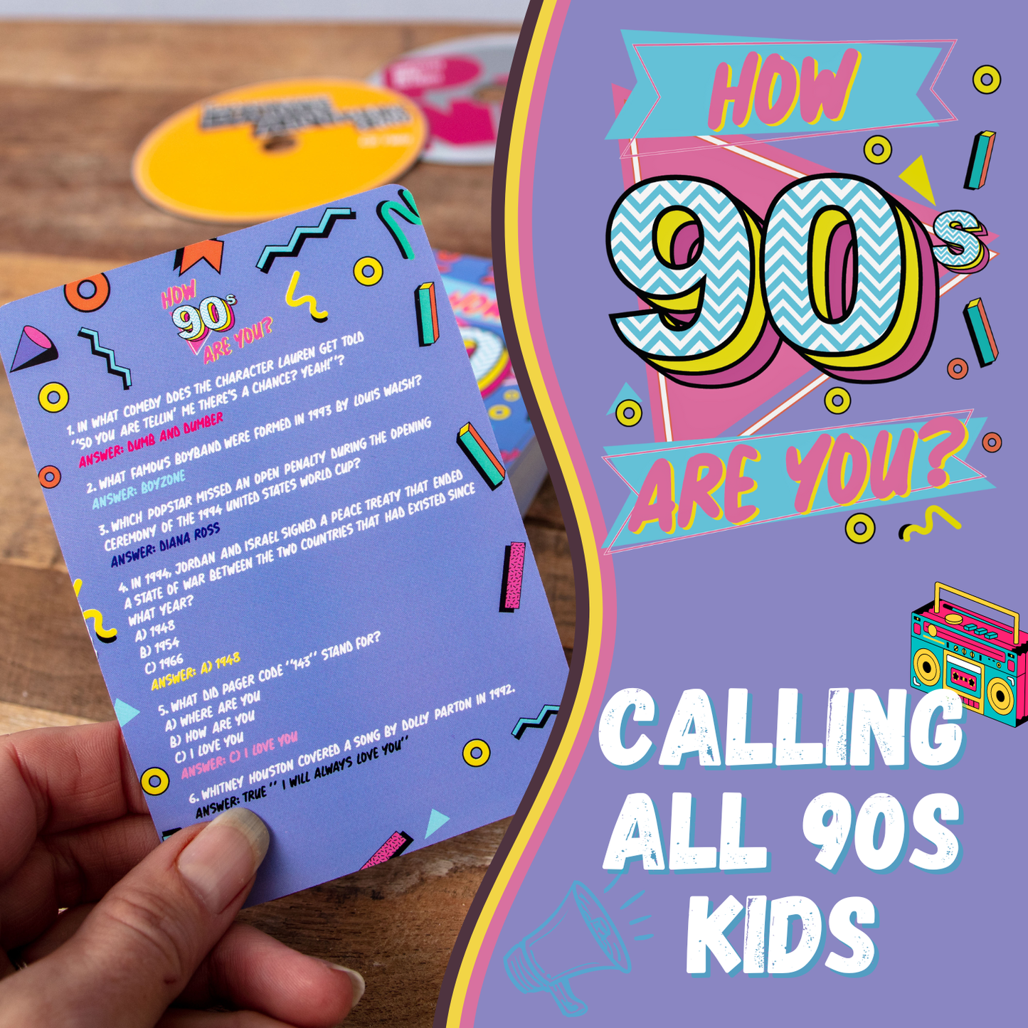 How 90s Are You? 90's Trivia - Family Card Game