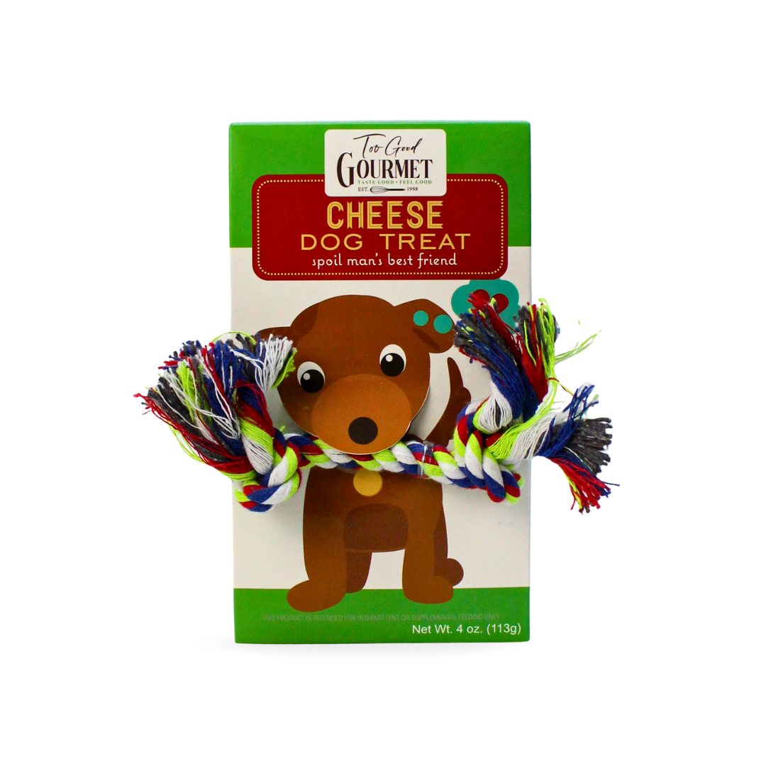 Dog Gift Set – Treats with Rope Toy: Peanut Butter
