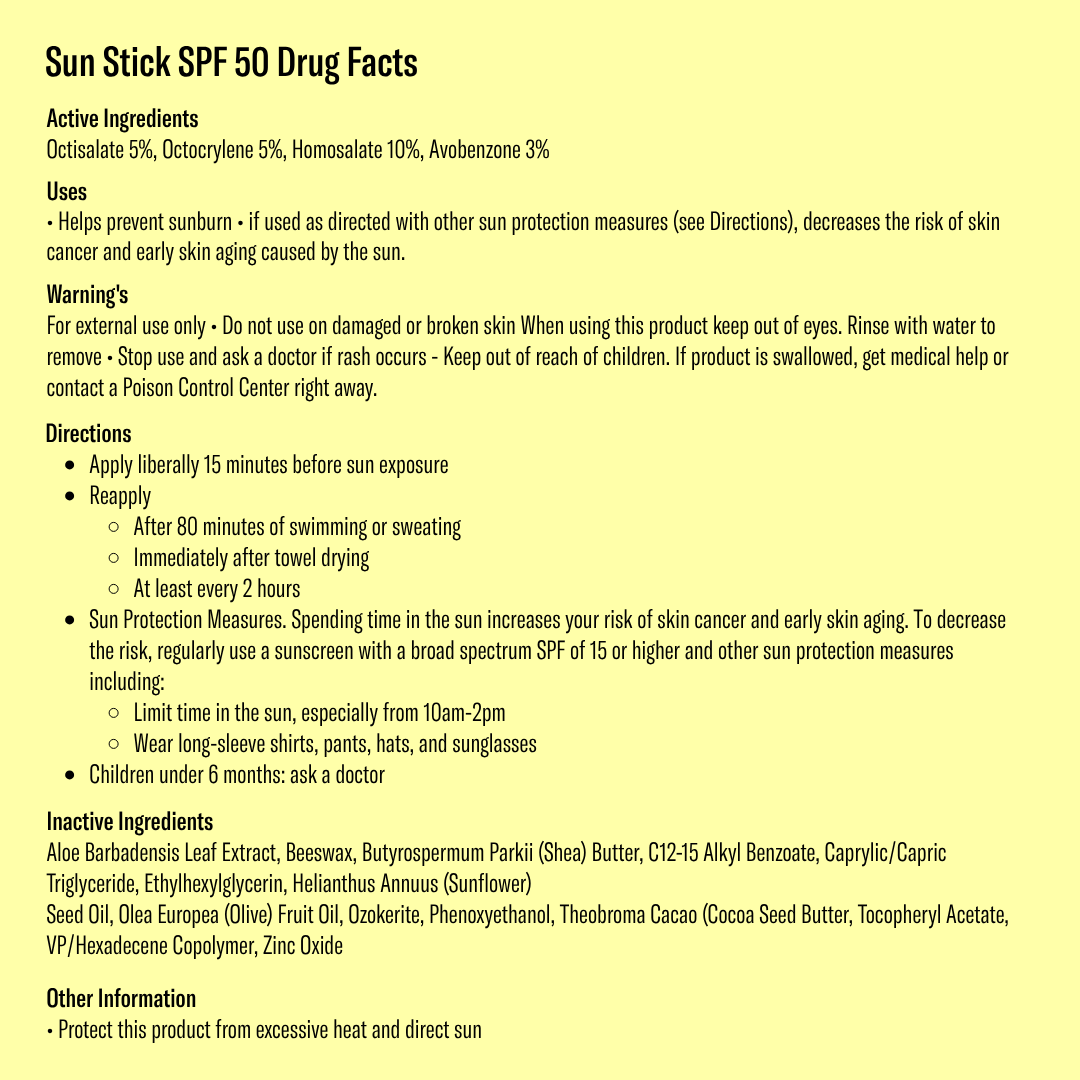 Bask SPF 50 Fragrance Free Sunscreen Stick - Face & Lip Balm