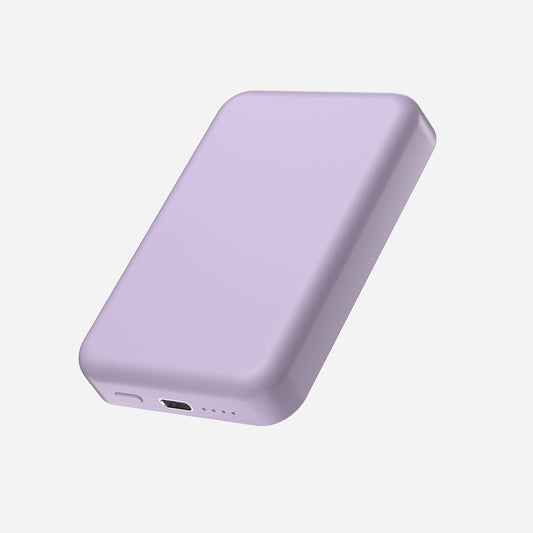 Lavender MagSafe 7200mAh Wireless Power Bank – Fast & Portable