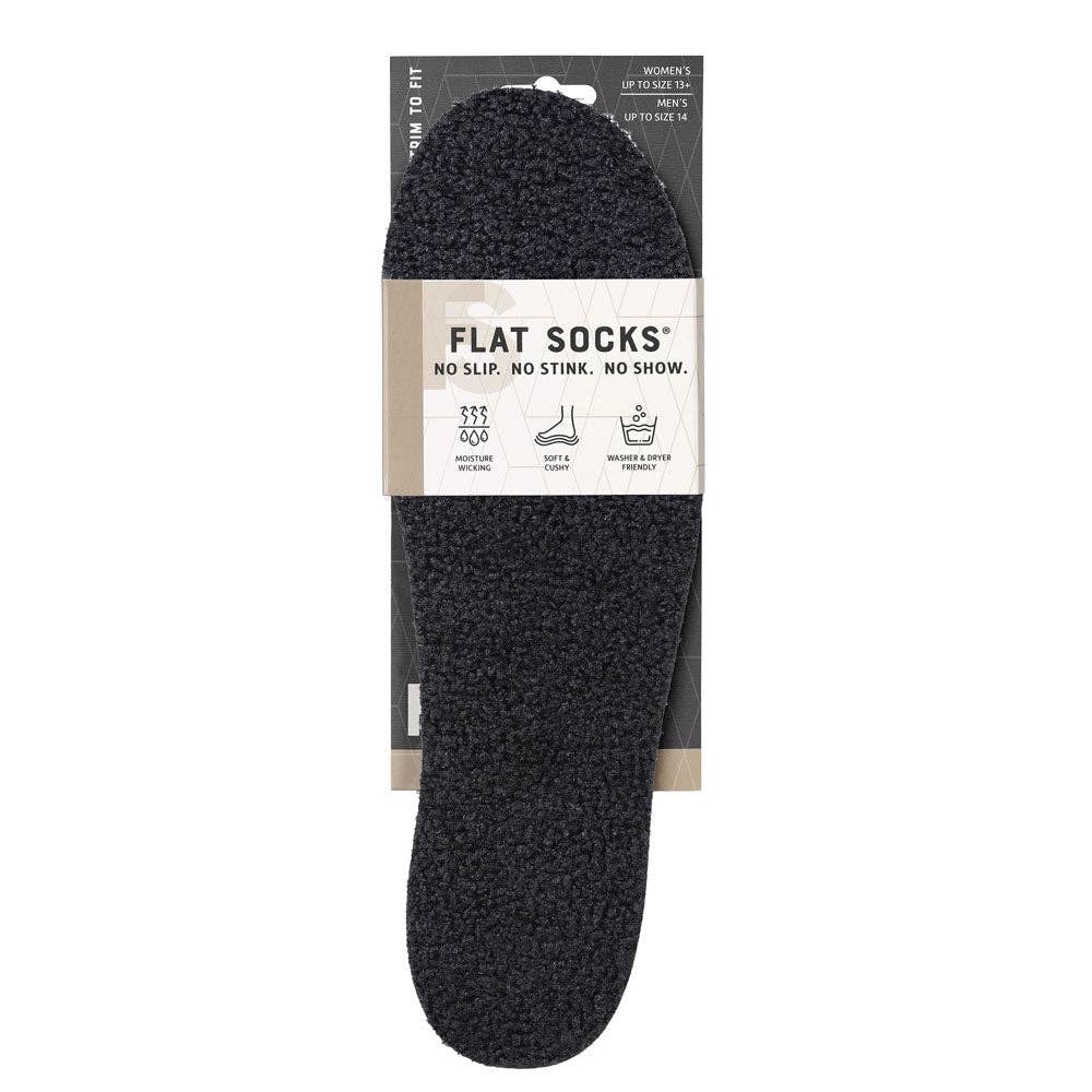 Black FLAT SOCKS: Small (up to Women's 11, Men's 10)