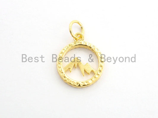 Gold Mountain Round Charm