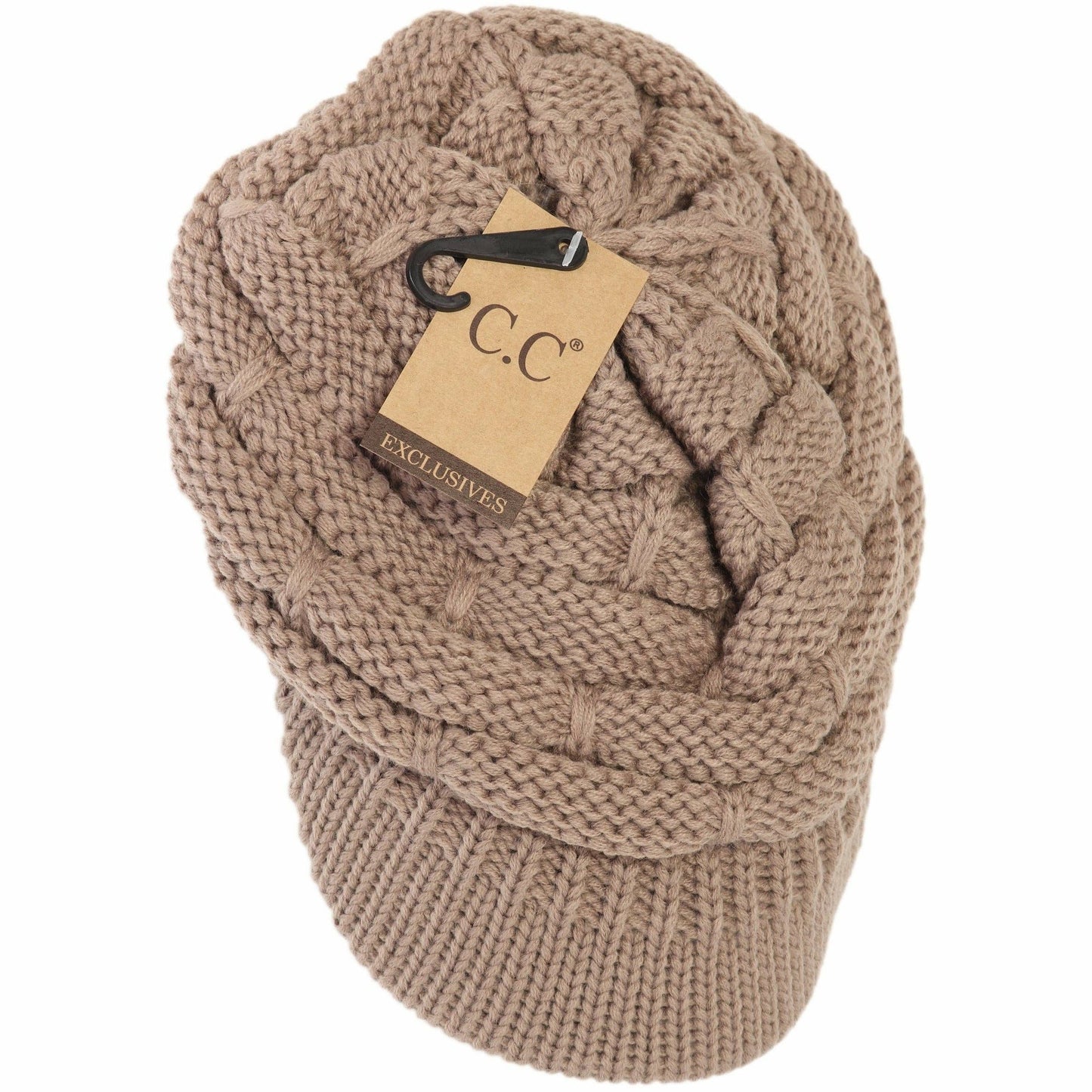 Ribbed Knit Hat with Brim