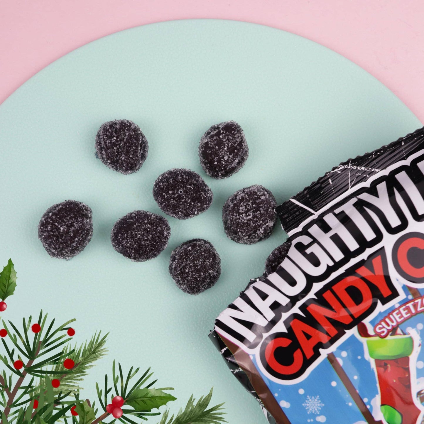 Christmas Candy Coal, Strawberry Gummies - Stocking Stuffer