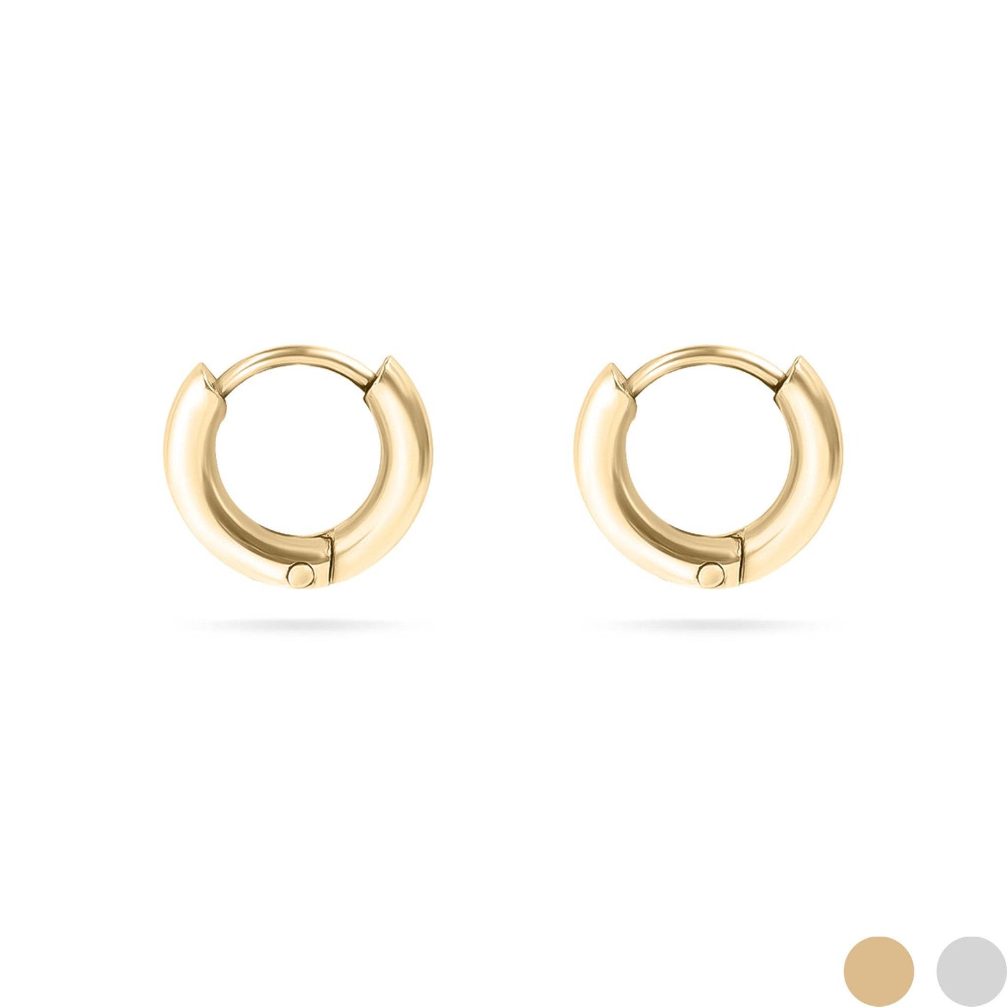 18K Gold PVD Stainless Steel Minimalist Thin Huggie Earrings: Stainless