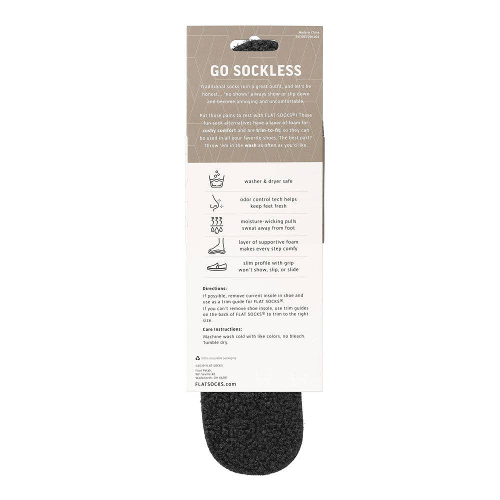 Black FLAT SOCKS: Small (up to Women's 11, Men's 10)