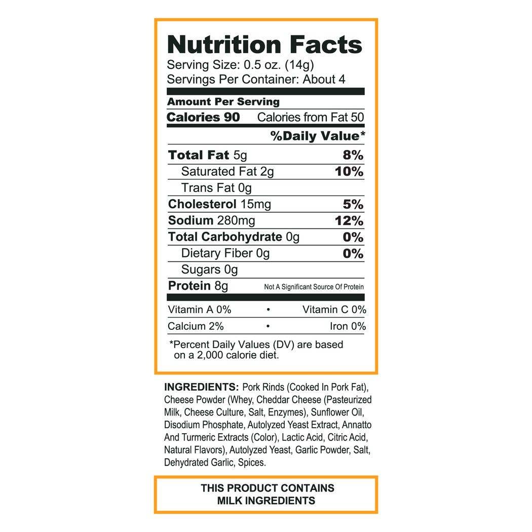 Nacho Cheddar Pork Rinds 1.75oz Bag