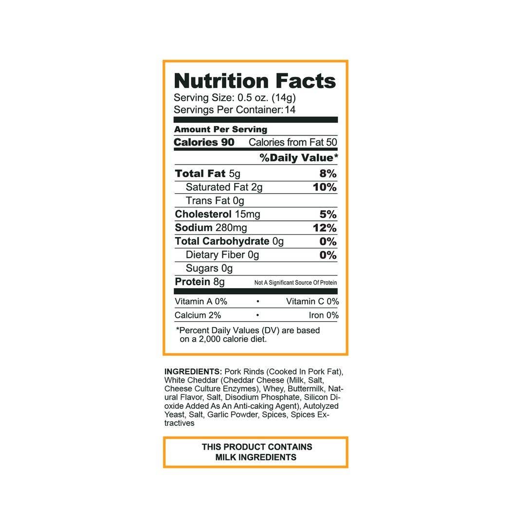 Pork King Good Nacho Cheddar Pork Rinds 7oz Bag