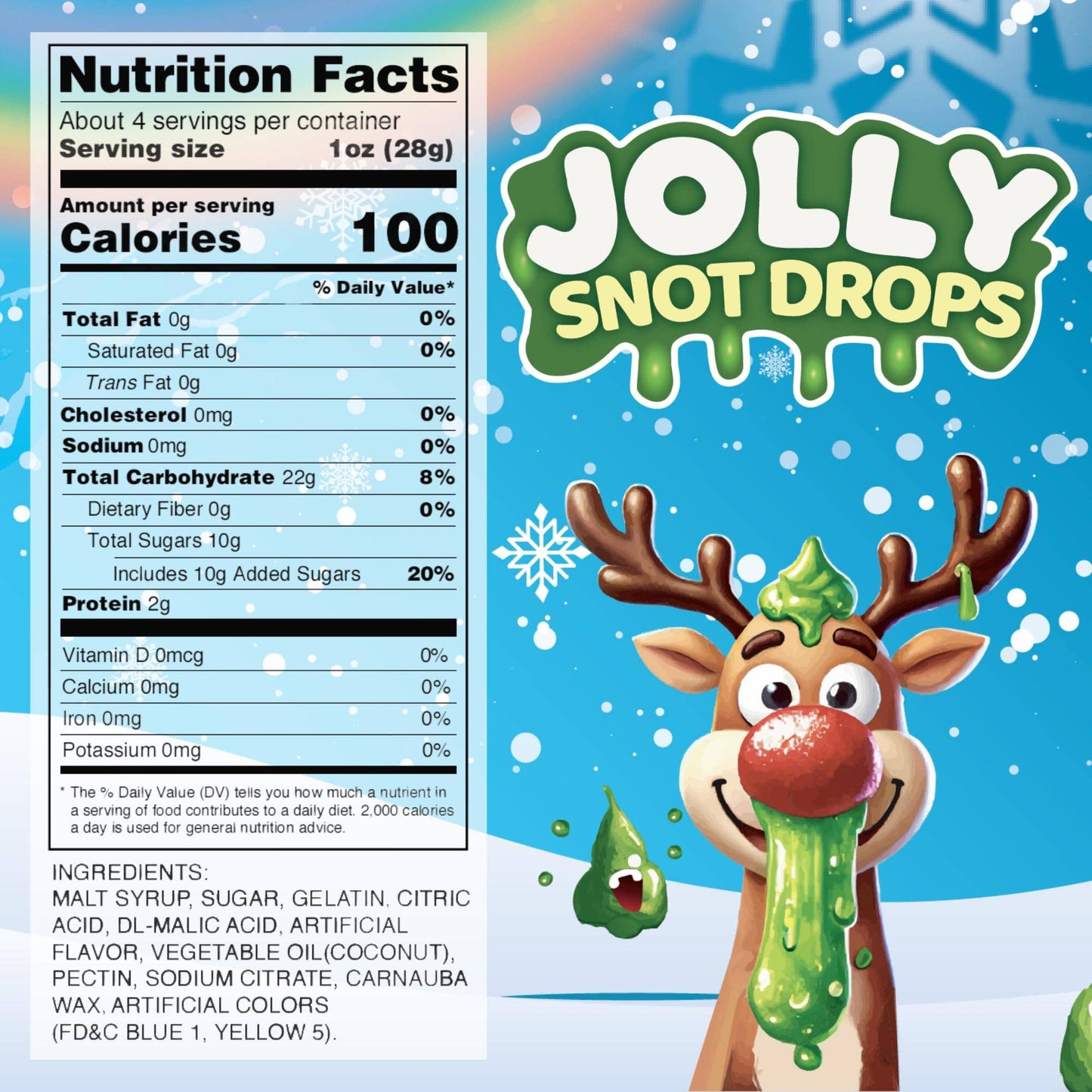 Christmas Jolly Snot Drops, Watermelon Gummies - Stocking Stuffer