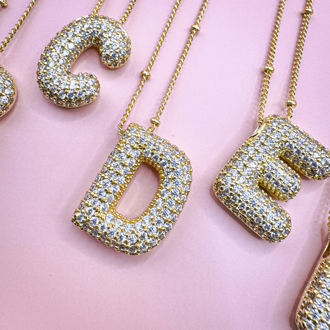Envy Stylz Boutique Women - Accessories - Earrings 18K Gold Plated Bubble Initial Necklace