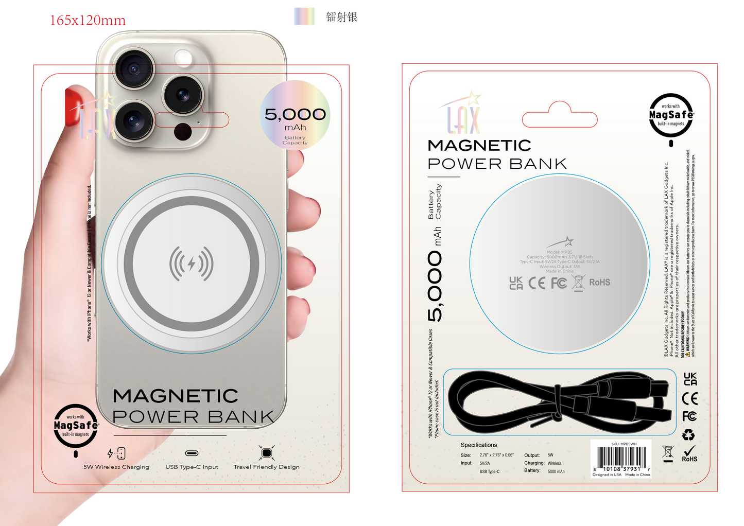 MagSafe Compatible Power Bank 5000mAh -White