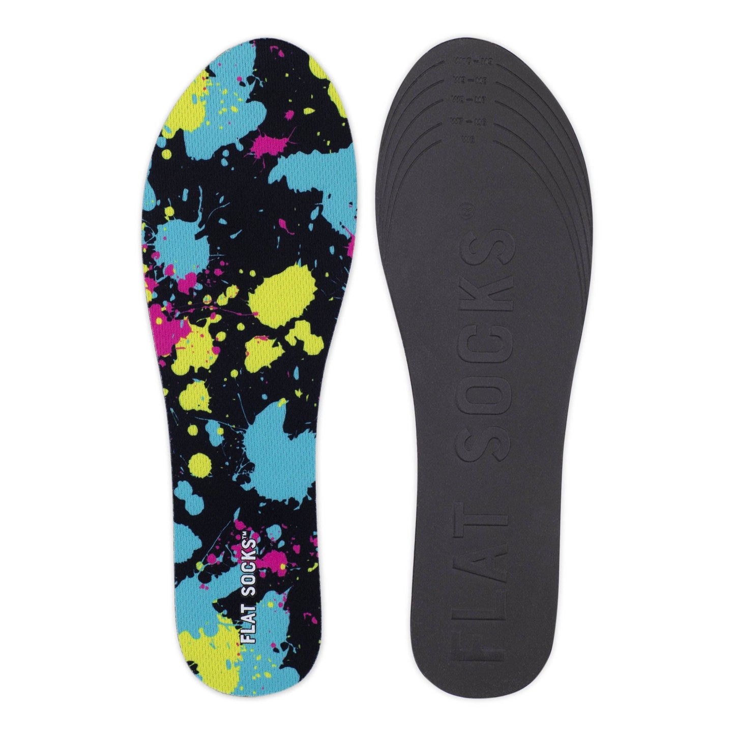 Paint Splatter FLAT SOCKS: One Size Small Fits up to Women's 11, Men's 10