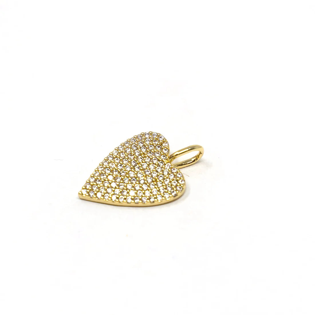 Charm Bar Moody Heart Gold/Clear Crystals