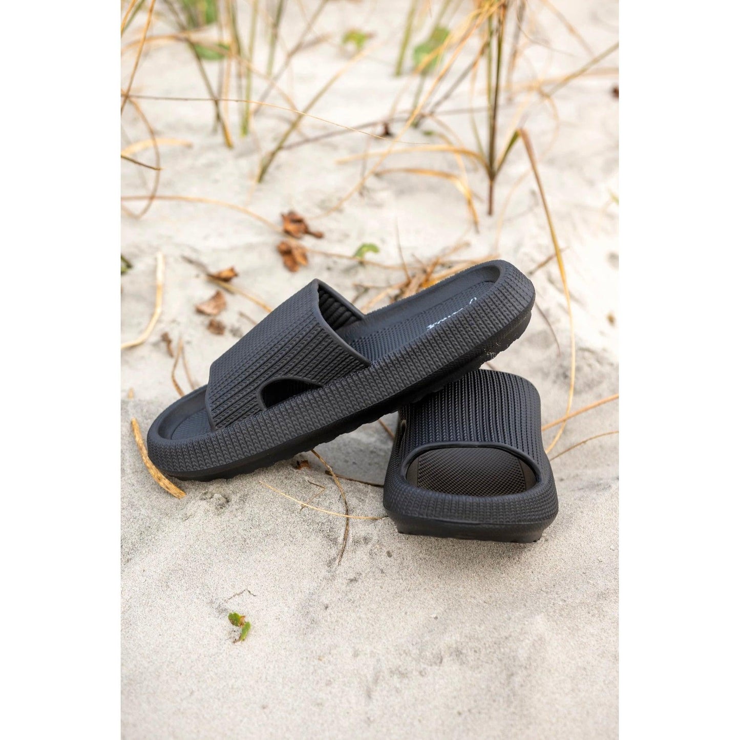 Black Slides Sandals